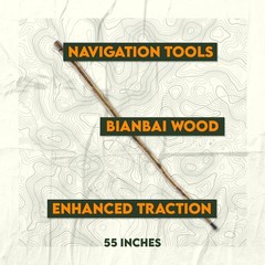 SE Natural Wood 55″ Bianbai Walking/Hiking Stick with Built-in 55″, Brown