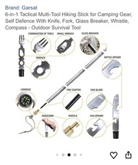 Garsat 6-in-1 Tactical Multifunctional Hiking Camping Stick Survival Tool￼