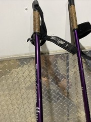 Keenfit 2-Piece Fitness Walking Poles Purple Extra Feet Tips Adjustable