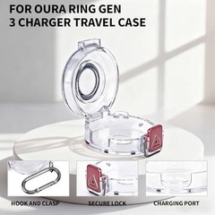 Charger Protective Case for Oura Ring Gen 3, Portable Plastic Charger