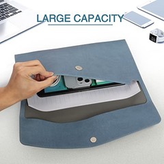 File Folder, PU Leather Document Holder File Organizer A4 A Blue Style 1