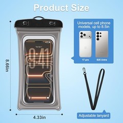 Waterproof Phone Pouch 2 Pack, IPX8 Universal Phone Dry Bag Case Floating