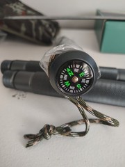 Survival Hiking Stick Staff Compass Aluminum Alloy Camping Trekking Poles