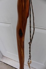 Custom Made Diamond Willow Walking Hiking Stick with Carved Antler Morel Topper