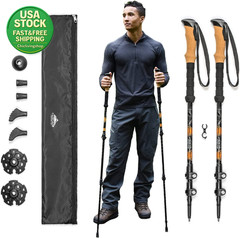 Lightweight Aluminum Trekking Poles Cork Grip Quick Lock