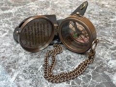 Engraved Brass Compass For I Know Inspirational Gift with Leather Case