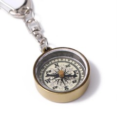 Mini Keychain Compass Vintage Metal Survival Pocket Compass Camping Hiking