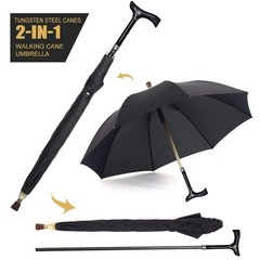 Height Adjustable Walking Cane Umbrella – Heavy Duty Tungsten Steel, Ideal for H