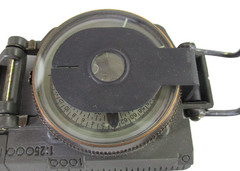 Vintage Lensatic Compass Japan Original Box Military Style Hiking Camping GC