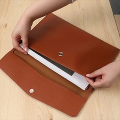Leather Folders for Documents, PU Leather A4 File Folder Document Holder