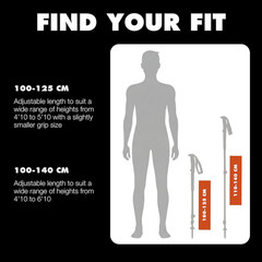 Trail Trekking Poles (Pair), Lightweight, Aluminum, Hiking