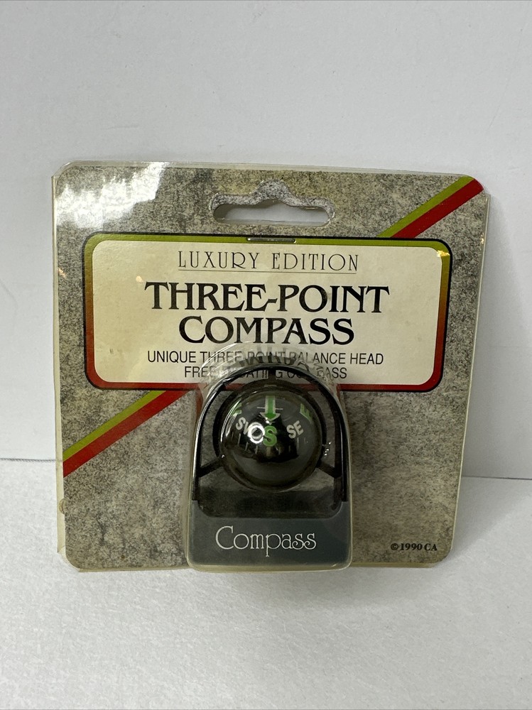 Three-Point Compass Free Floating Stick On 1990 Luxury Edition NOS