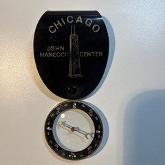 Vintage Collectible Double-Sided Day/Night Glass Compass, John Hancock Center