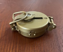Vintage Lensatic Compass Liquid Filled Edge from Japan Functional Gold color