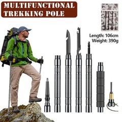 106CM Tactical Trekking Poles Walking Camping Hiking Survival Stick Adjustable