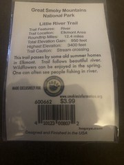 Little River Trail- Smokey Mountains- Tennessee-Hiking Staff Stick Medallion NEW