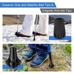 Replacement Rubber Tips for Trekking Poles & Walking Sticks – Anti-Slip Protecto