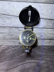 Vintage Military Style Lensatic Marching Sighting Compass Metal Japan