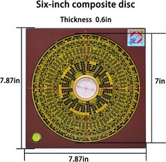 Chinese Compass I Ching Luo Pan Azimuth Indicator Home Decorational 4/6/7/9in