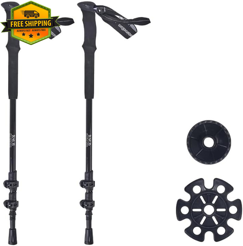 2PCS Adjustable Walking Sticks for Seniors Lightweight Trekking Poles Support