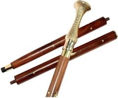 Designer Walking Cane Wooden trekking Walking Stick Shiny Brass Handle Knob Gift