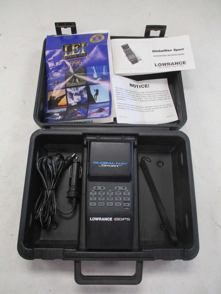 LOWRANCE VINTAGE GLOBAL NAV SPORT HANDHELD GPS W/ CASE & CHARGER 6494936