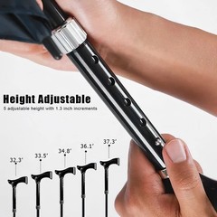 Height Adjustable Walking Cane Umbrella – Heavy Duty Tungsten Steel, Ideal for H