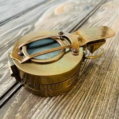 Vintage Brass Compass, Handmade Maritime Pocket Instrument Military Compass 3″