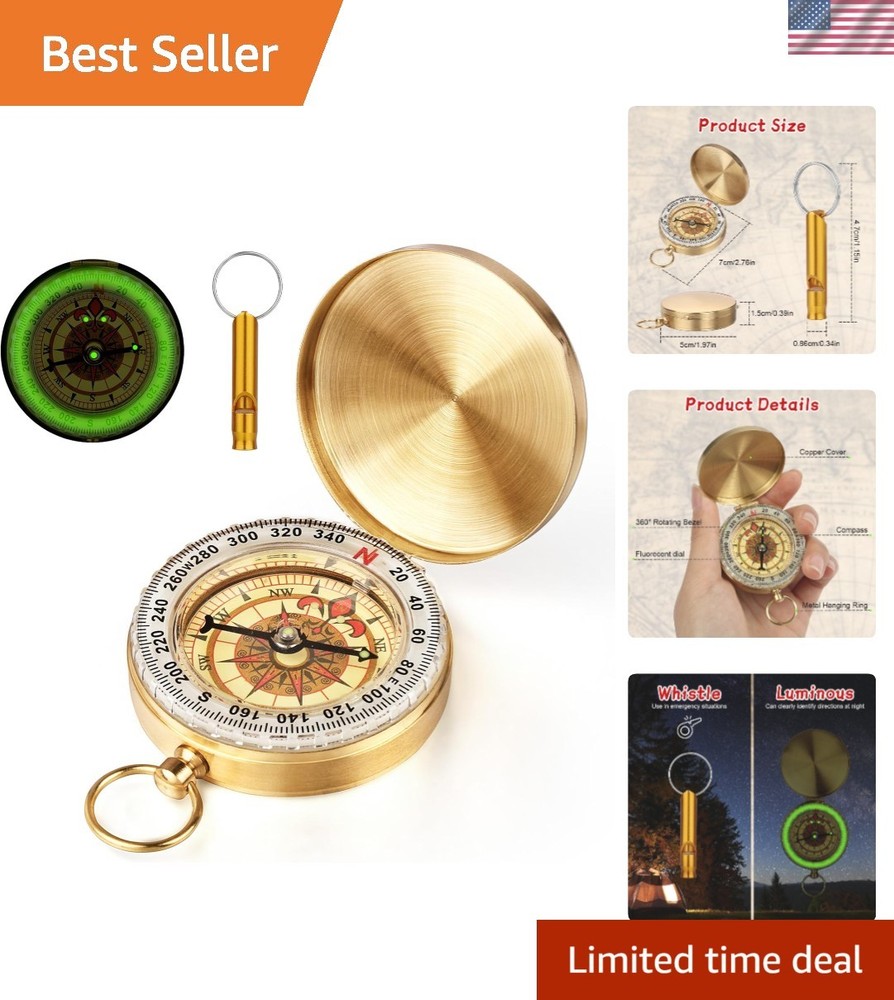 Durable Metal Navigation Compass with Luminous Function – Perfect for Survival