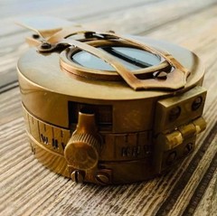 Vintage Brass Compass, Handmade Maritime Pocket Instrument Military Compass 3″