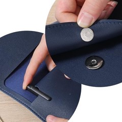 Leather Document Folder, A4 File Document Holder Waterproof Portfolio Blue