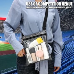 Clear Bag For Stadium Events Clear purse for Women Black