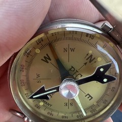 Vintage PIC Brass Compass – With Lock and Direction Arrow – Made in Germany