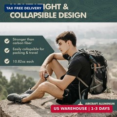 GPTCAMP Walking Sticks,Trekking Poles Collapsible Hiking Poles,Lightweight Foldi
