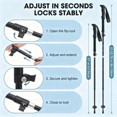 Folding Hiking Poles, Lightweight 7075 Aluminum Alloy Mountain Tech Trekking …