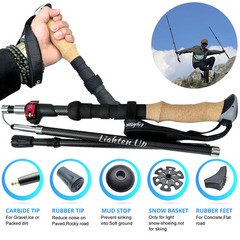 Adjustable Carbon Fibre Outdoor Trekking Poles EVA Cork Quick Adjustable Locks 1