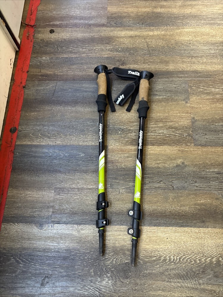 Trail Buddy UltraStrong Adjustable Walking Trekking Hiking Poles yellow/white