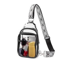 Clear Bag for Stadium Events, Clear Crossbody Bag, Transparent Purses 0-black