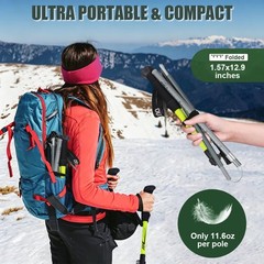 2Pc Ayamaya Collapsible Hiking Poles Walking Trekking Sticks Aluminum Foldable