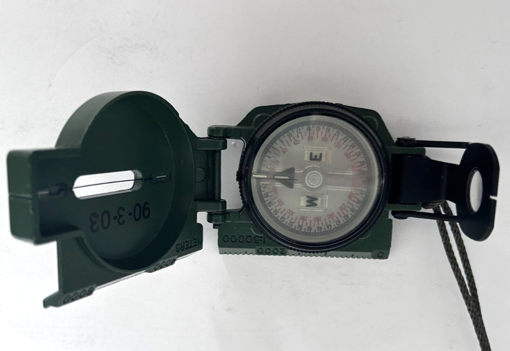 Cammenga Model 3H Tritium Lensatic Compass Olive Drab US Military Issue Pouch