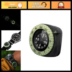 Military Grade Clip-On Wrist Compass | Glow in Dark Bezel | Survival Evasion Too