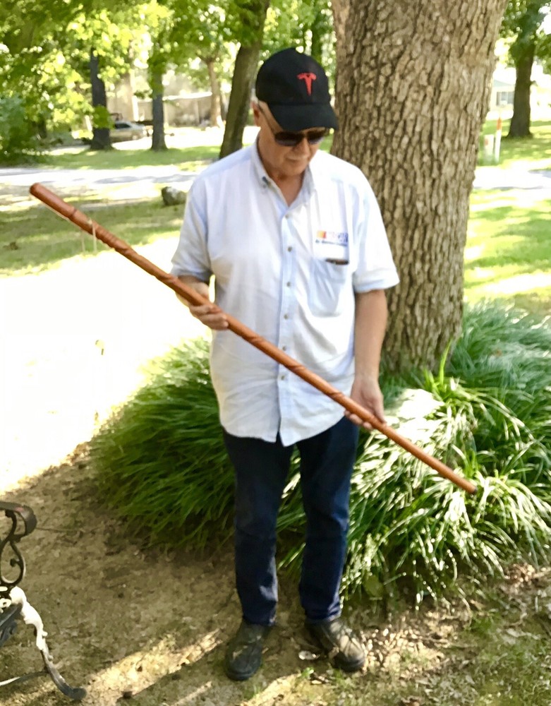 Carved Wood Walking Sticks – 47” w Safety Whistle