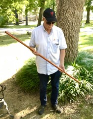 Carved Wood Walking Sticks – 47” w Safety Whistle
