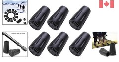 6-Pack Trekking Pole Rubber Feet Tips – Standard Fit 11mm Protection & Stability
