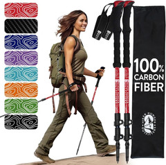 100% Carbon Fiber Trekking Poles by USA Brand – Ultra Strong Lightweight Collaps