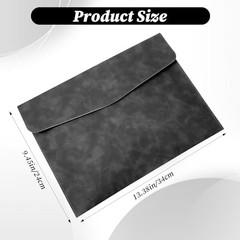 Resume Folder, Leather File Folder File Folders Travel Document Holder A4 Black