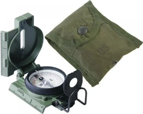 Cammenga Model 3h Tritium Lensatic Compass Olive Drab US Military Issue Pouch