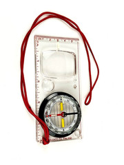 Vintage Suunto Finland Unmounted Map Reading Compass w/ Magnifiers & Red Lanyard