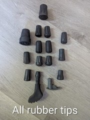 Hiking Trekking Pole Parts Lot – Standard Baskets, Rubber Tips, Clips