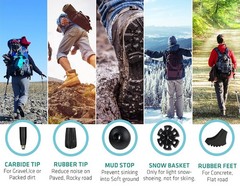 Lightweight Folding Cork Grip Trekking Poles Hiking Aluminum Portable Trekking